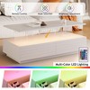 NicBex Modern Coffee Table with Storage,2-Tier Fluted Design with LED Drawers & Open Shelf,Multi-Functional Accent Table for Bedroom - 4 of 4