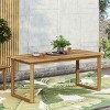 NicBex Outdoor Patio Rectangle Dining Table Acacia Wood Frame Waterproof, 71" W x 34" D x 30" H,Natural - 2 of 4