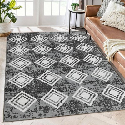 Area Rug Moroccan Soft Rug Modern Geometric Rug for Bedroom Living Room Kitchen Dining Room Rugs
