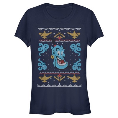 Junior's Disney Aladdin Genie Christmas Sweater T-Shirt