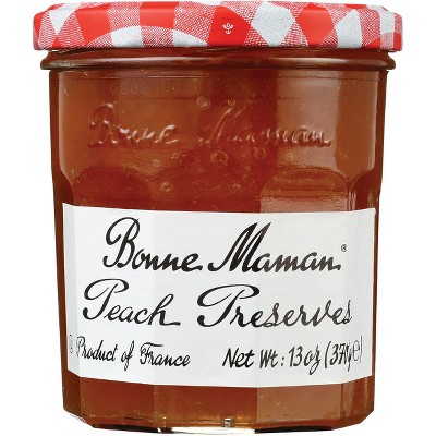 Bonne Maman Peach Preserves 13 oz Jar.