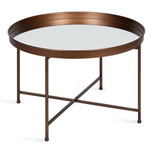 Kate and Laurel Celia Round Metal Coffee Table, 28.25x28.25x19, Bronze - 1 of 4