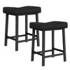 Saddle Bar Stools, Counter Height Barstools with Thickened Cushion, Faux Leather Padded Kitchen Chairs - 4 of 4