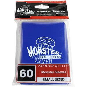Monster Protectors Sleeves Sleeves - Smaller Size Gloss with Monster Logo - Blue (Fits Yugioh and Other Smaller Sized Gaming Cards) - 1 of 1