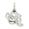 Black Bow Jewelry Sterling Silver Antiqued I Heart Dance Script Charm - 3 of 4