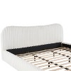 Kumasinova Queen/King Size Sleek White Bed Frame with Boucle Upholstery,Wavy Headboard Eco-Friendly Rubberwood Platform,No Box Spring Required - 2 of 4