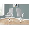 Monarch Specialties Office Chair Adjustable Height Swivel Ergonomic Armrests Computer Desk Work Metal Mesh White Grey Contemporary Modern - 2 of 4