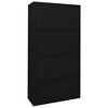 vidaXL Industrial Style Steel and Tempered Glass Office Cabinet with Sliding Doors-Black, 35.4"x15.7"x70.9"- Secure and Organized Storage Solution - 4 of 4