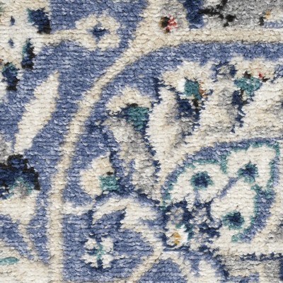 Vintage Floral Medallion Grey/Multi Synthetic Area Rug