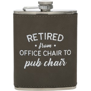 Pavilion Gift Company - Pub Chair - PU Leather & Stainless Steel 8 oz Flask - Portable Drinkware - 1 of 4