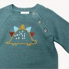 Boy's Baby's Dino Embroidered Button Pullover Sweater Knit Organic - VIVERANO Organics - 2 of 2