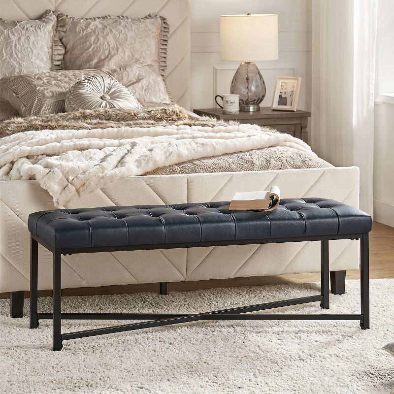Valerie Morden Button-Tufted Upholstered Storage Bench with Iron Leg|ARTFUL LIVING DESIGN, 2 of 10