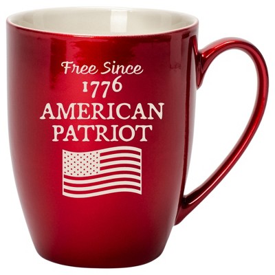 100 North United States of America 10 Ounce Cardinal Red Metallic Finish, Comfortably Fits Your Hands, New Bone China Coffee Tea Cup Mug, Free Since