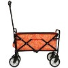 VYNXARIA Minimeetall Colorful Collapsible Foldable Wagon Cart with strapping system, Beach Wagon ,Utility Wagon Grocery Cart,orange leaf - 3 of 4
