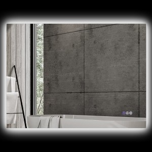 Aghana Digitals 37"x35" Backlit LED Bathroom Mirror: Dimmable, Anti-Fog, Memory Function, - 1 of 4