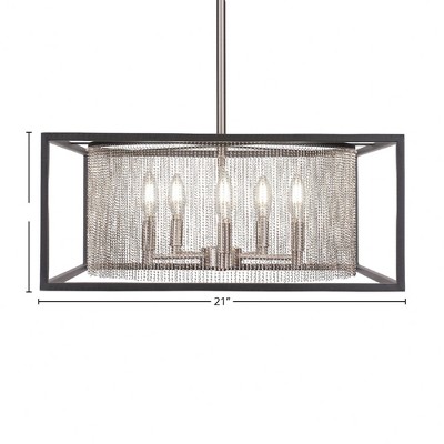 Toltec Lighting Cadina 5 - Light Chandelier in  Matte Black/Brushed Nickel