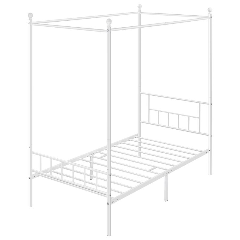 Yaheetech Metal Canopy Platform Bed Frame with Headboard and Footboard and Slatted Structure, 1 of 7