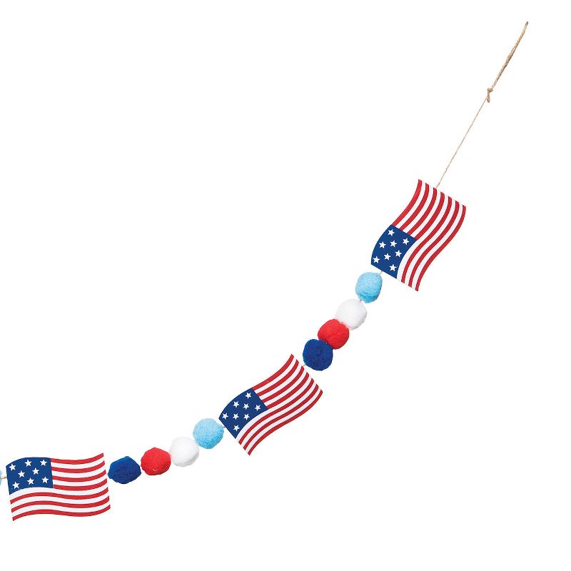 C&F Home 57.09" American Flag Garland 4th of July Patriotic Decoration, 4 of 5