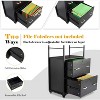 VINGLI Tall 2 Drawer File Cabinet with Lock for Letter Legal Folders, Wood Rolling Filing Cabinets with Shelves for Home Office, Black - 4 of 4