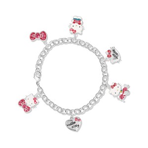 Sanrio Hello Kitty Officially Licensed Authentic Silver Plated Charm Bracelet - 8'' - 1 of 4