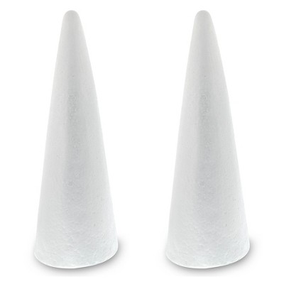 Bright Creations 2 Pack Foam Cones - Arts and Crafts Supplies, DIY Handmade Gnomes, Christmas Tree Decor, 5.25x14.5"