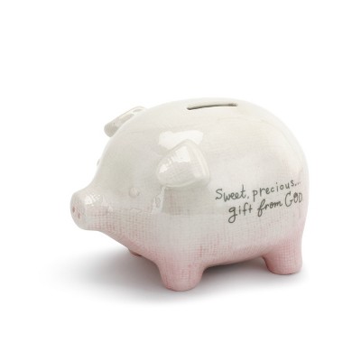 DEMDACO Pink Gift From God Piggy Bank 5 x 4 - Pink