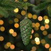 Northlight 5.5" Green and Gold Glitter Beaded Pine Cone Christmas Ornament - 2 of 4