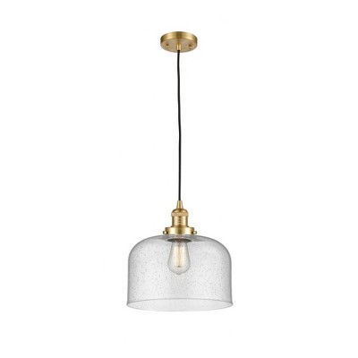 Bell - 1 Light Cord Hung Mini Pendant In Industrial Style-8 Inches Tall and 12 Inches Wide