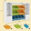 54.7" Wide Toy Organizer with 8 Bins, Kids Bookshelf and Storage Cabinet for Playroom or Classroom. Perfect for Toys and Books - 3 of 4