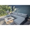 PURPLE LEAF Patio Furniture Set  Outdoor Conversation Sets PP Rope Patio Sofa with Cushions and Table Weaving  Seating Furniture Gray - 2 of 4