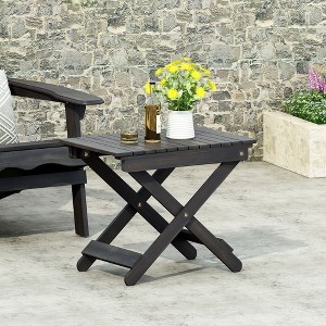 Foldable Acacia Wood Side Table, Suitable for Indoor Outdoor use, 15"D x 22.75"W x 18.25"H - 1 of 4