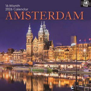 2026 Square Wall Calendar, Amsterdam, 16-Month Passport Collection Theme, 180 Reminder Stickers (12x12 In) - 1 of 4