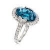 Ross-Simons 7.89 ct. t.w. London Blue and White Topaz Ring With Diamond Accents in Sterling Silver - 3 of 4