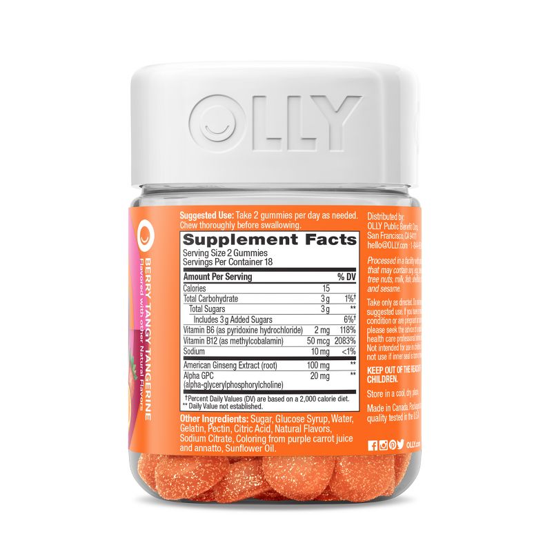 OLLY Laser Focus Gummies - Berry Tangy Tangerine - 36ct, 4 of 14