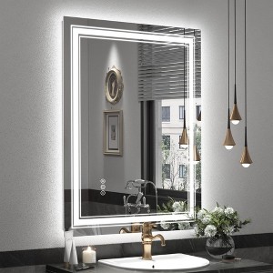 JUJABU Frameless Smart Bathroom Mirror – Touchscreen with Adjustable Lighting - 1 of 4