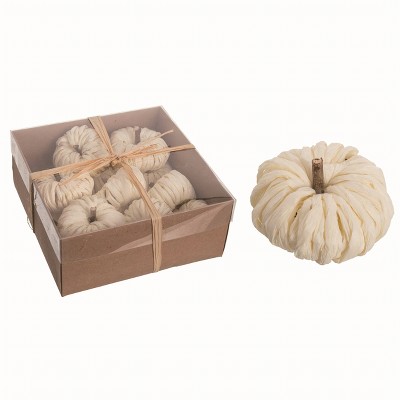 Transpac Paper White Harvest Paper Pumpkin Set of 12