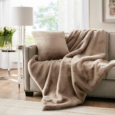 LIVN CO. Premium Faux Fur Square Decorative Pillow