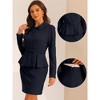INSPIRE CHIC Women's Business Peplum Blazer and Pencil Skirt Suit Set 2 Pcs - 2 of 4