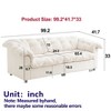99.2" Chenille Modern Comfort Deep Seat Sofa, Upholstered Fluffy Cloud Sofa Suitable for living rooms, bedrooms, offices and apartments, beige - 3 of 4