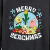 Women's - SpongeBob SquarePants - Merry Beachmas Lightweight French Terry Wide Neck Long Sleeve Shirt - 2 of 4