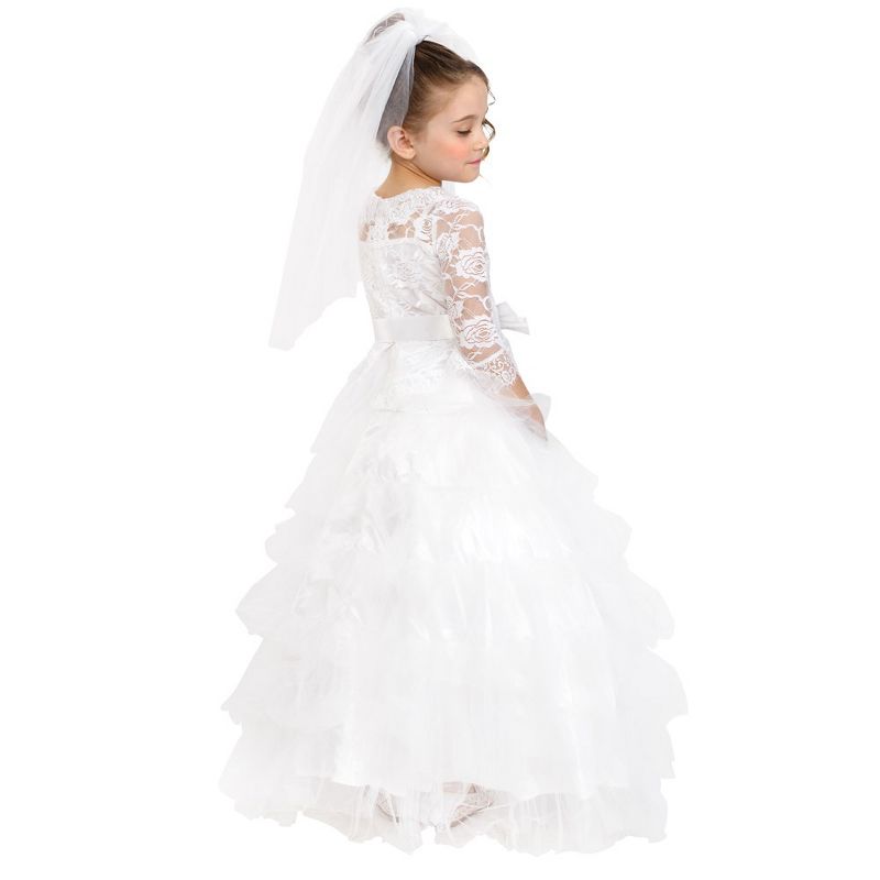 Dress Up America Bridal Gown Costume for Toddler Girls - Bride Dress Up Set, 3 of 6