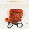 2PCS Papasan Rocking Chair with Footrest, Oversized PE Rattan Lounge Chair with Removable Cushion, for Patio & Living Room - 4 of 4