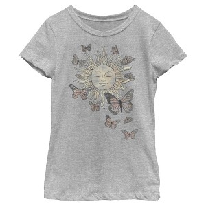 Girl's Lost Gods Monarch Butterfly Sun T-Shirt - 1 of 4