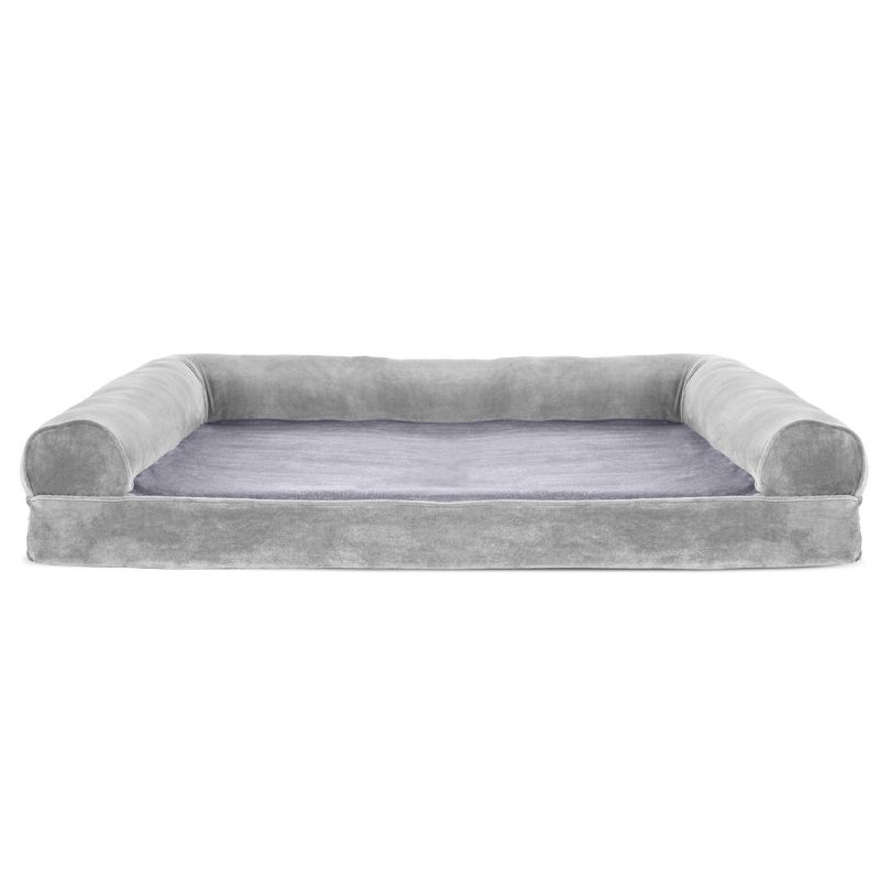 FurHaven Faux Fur & Velvet Memory Foam Sofa Pet Bed for Dogs & Cats, 2 of 4