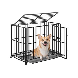 Heavy Duty Stainless Steel Dog Crate for Giant Breeds – Indestructible Escape-Proof Kennel with Locking Wheels, Collapsible & Removable Tray - 1 of 4