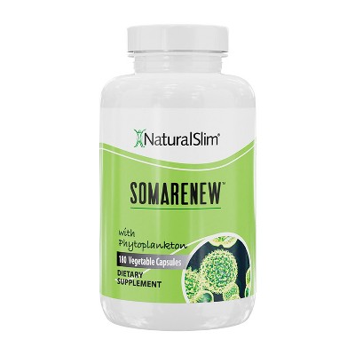 NaturalSlim Somarenew Marine Phytoplankton Supplement with Fulvic Acid, 180 Capsules