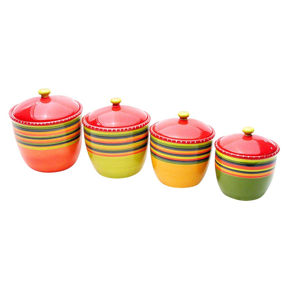 Certified International Hot Tamale Canisters - Set of 4 (44, 64, 80, 104 oz.)