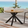 Chic Crate-Modern Teak & Acacia Wood Outdoor Dining Table with Black Metal Legs - Waterproof - 4 of 4