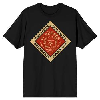 Dr. Pepper Vintage Diamond Logo Crew Neck Short Sleeve Black Men's T-shirt-Medium