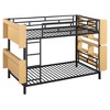 NicBex Full Over Full/Twin Over Twin Metal Bunk Bed with Ladder and Full-Length Guardrail,Loft Bed with Storage Space for Bedroom,Black/White - 4 of 4